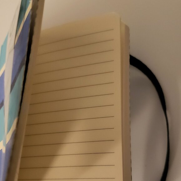 Studio C Mini Notebook Notepad Teal Blue Striped Elastic Lined Journal 100 Sheet - Picture 4 of 8